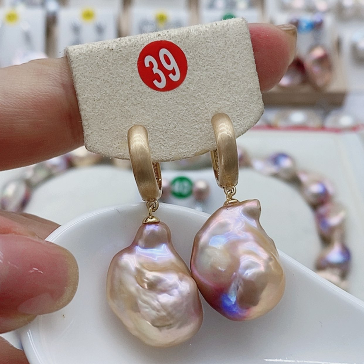 【闪购商品】淡水珍珠耳饰9K金镶嵌