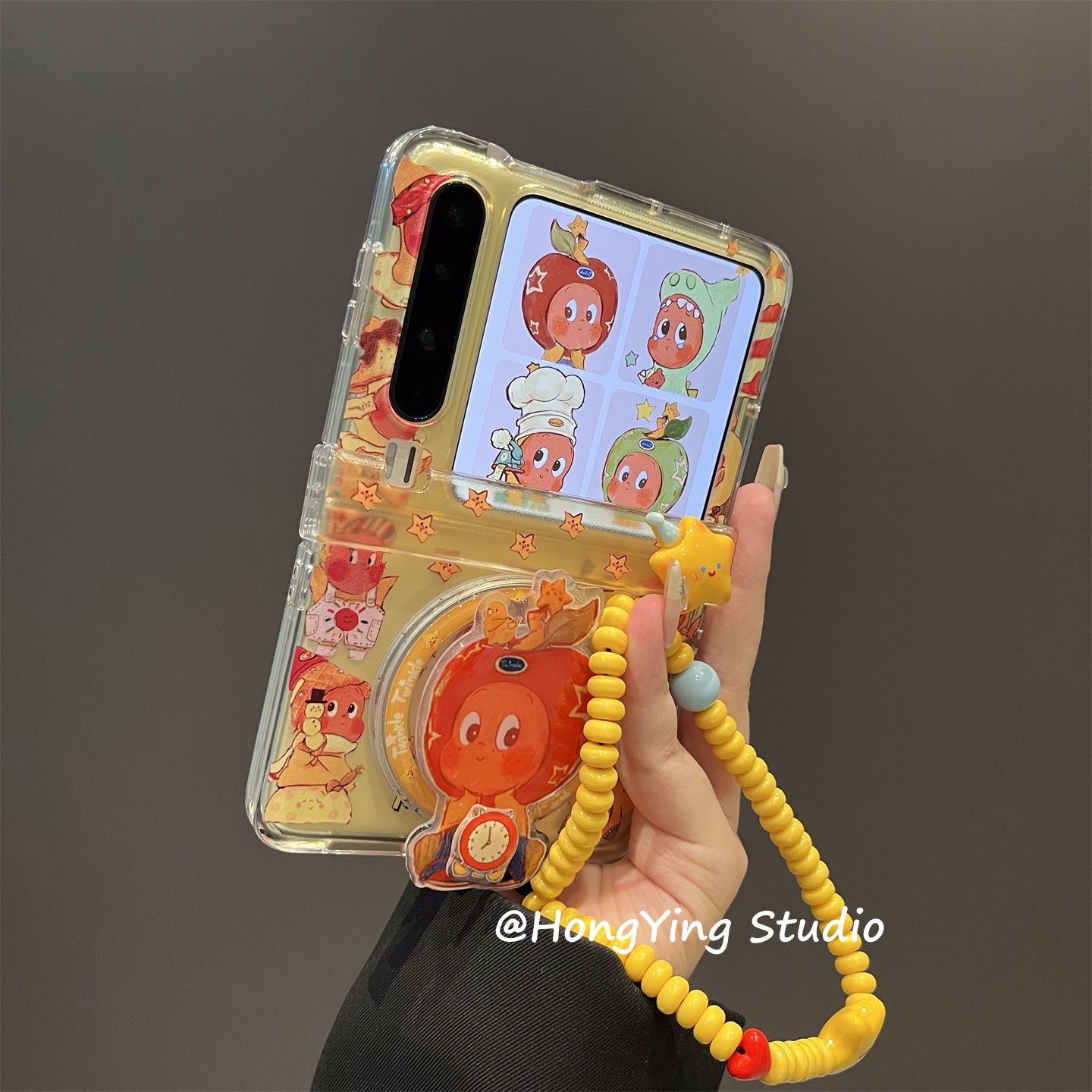 可爱卡通星星人适用华为puraX折叠屏手机壳新款中轴保护p50pocket