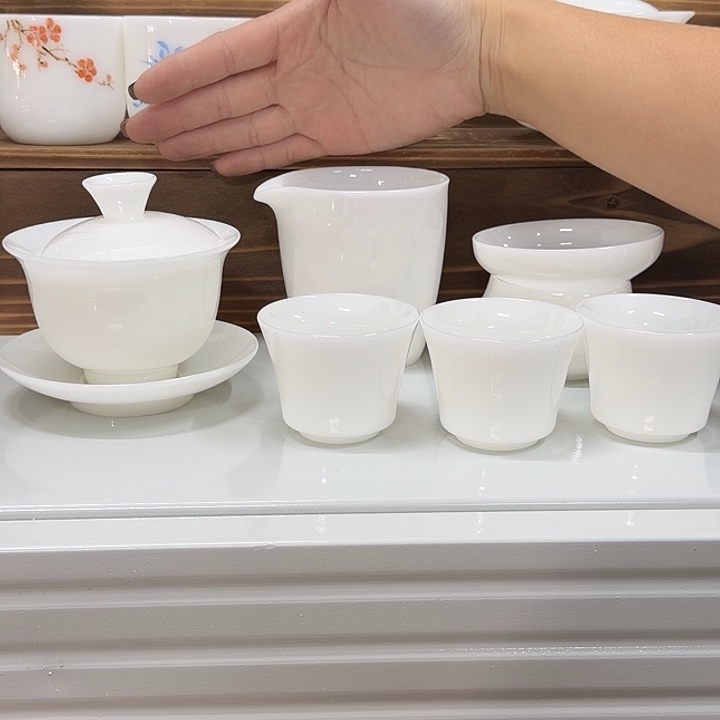 烛***火璞玉三才130+6个马蹄杯➕公道茶漏