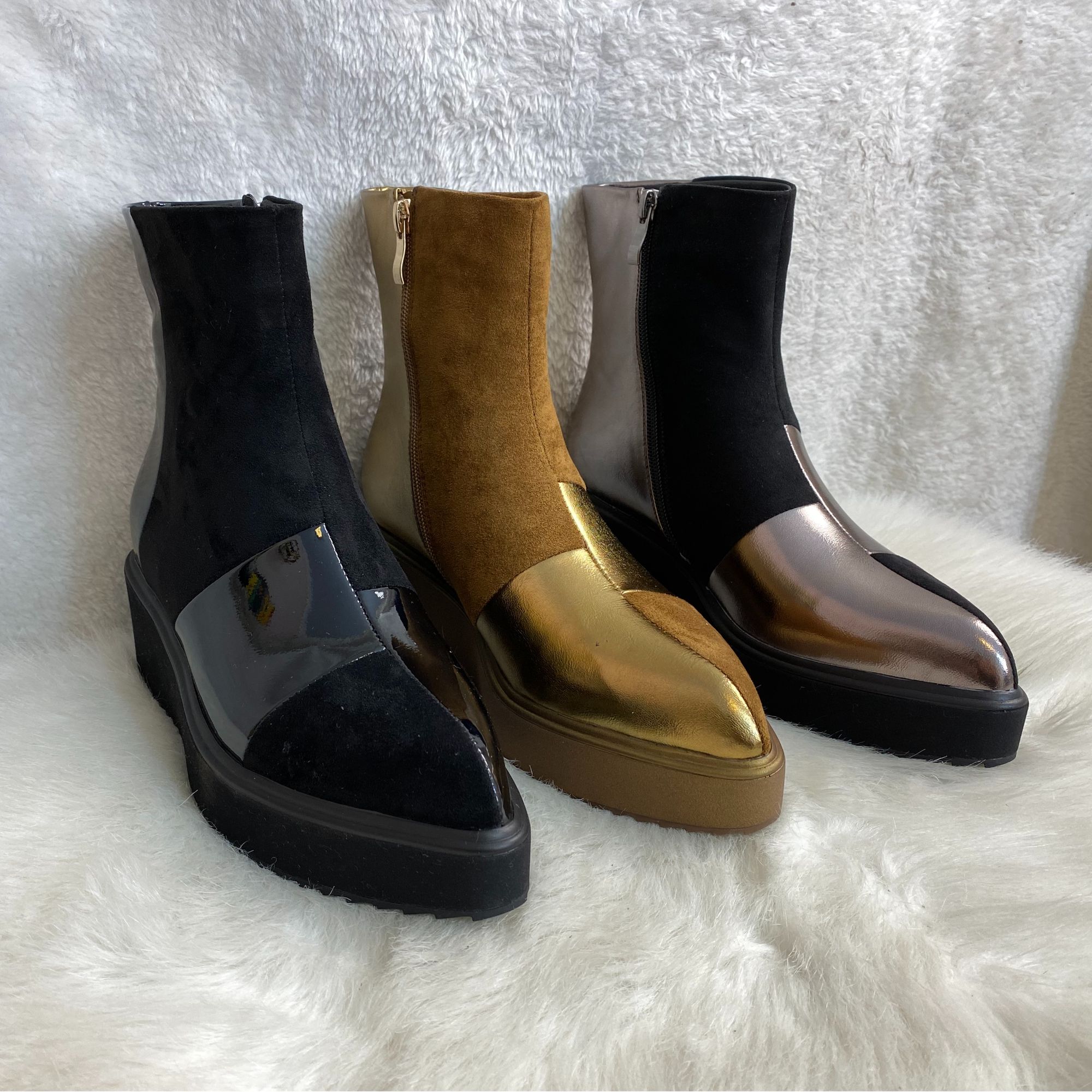 A170-新疆包邮休闲女款高帮鞋增高2025黑色秋冬厚底