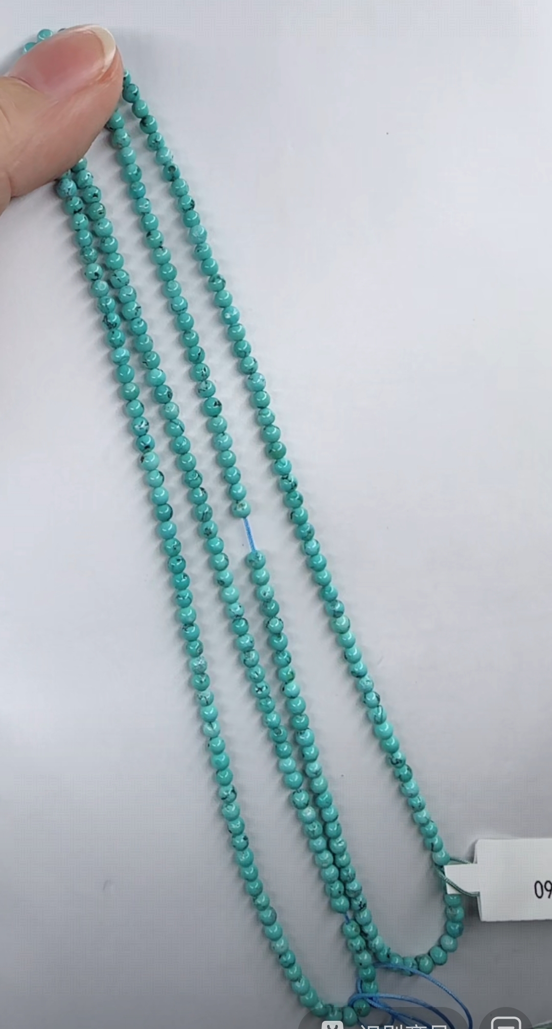 天然原矿绿松石米珠链