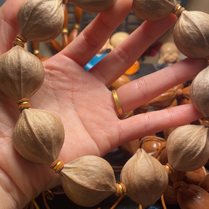 @****橄榄核手串/手链2.5四花短原皮