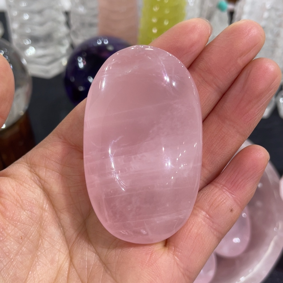 水晶吊坠未镶嵌粉水晶肥皂手把