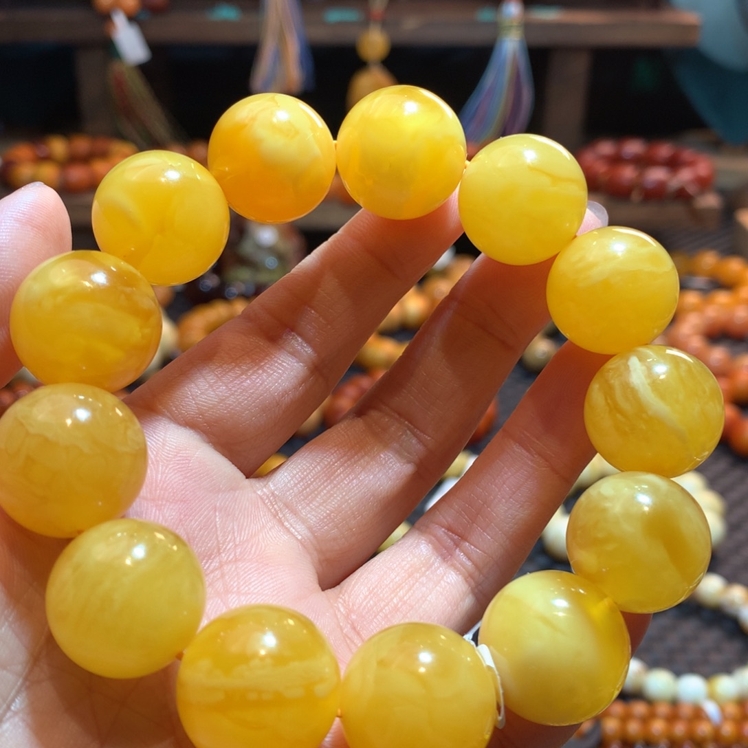 蜜蜡未镶嵌手串蜜蜡手串