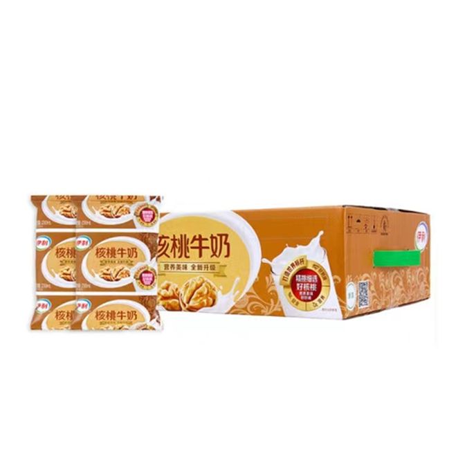 12月产伊利利乐枕核桃牛奶230ml*16袋/箱