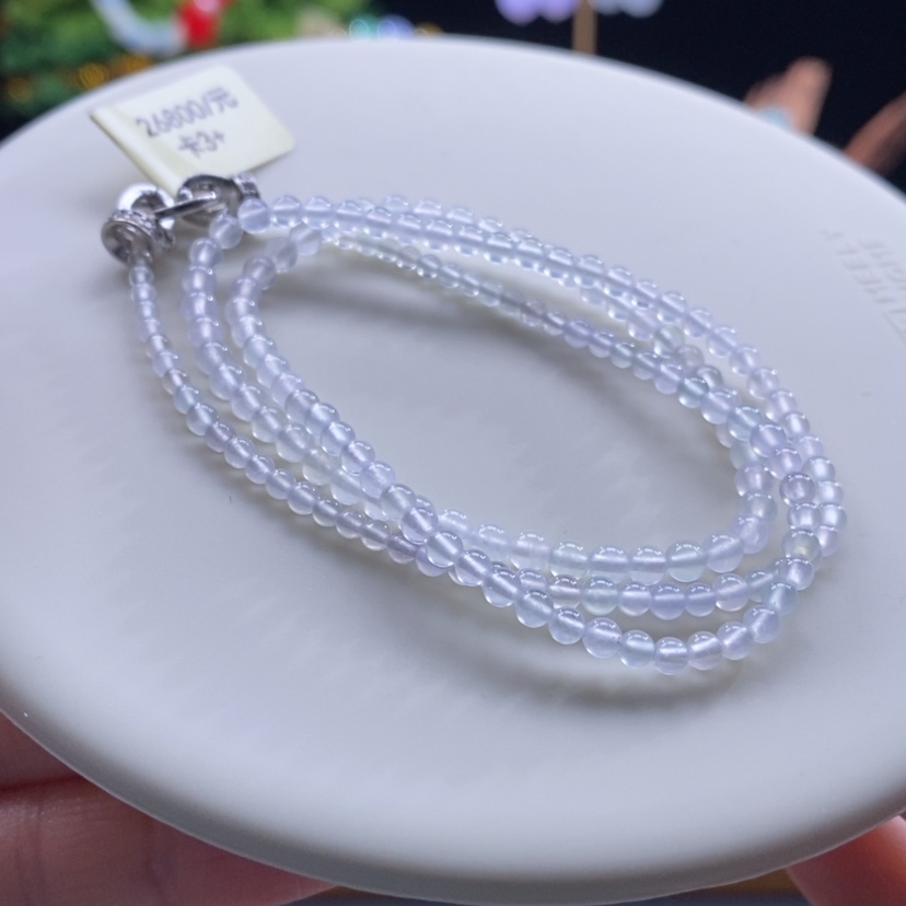 【闪购商品】翡翠颈饰未镶嵌翡翠高冰小米珠串卡3+