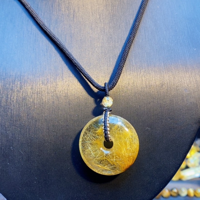 【闪购商品】发晶颈饰未镶嵌扬****?天然发晶平安扣吊坠