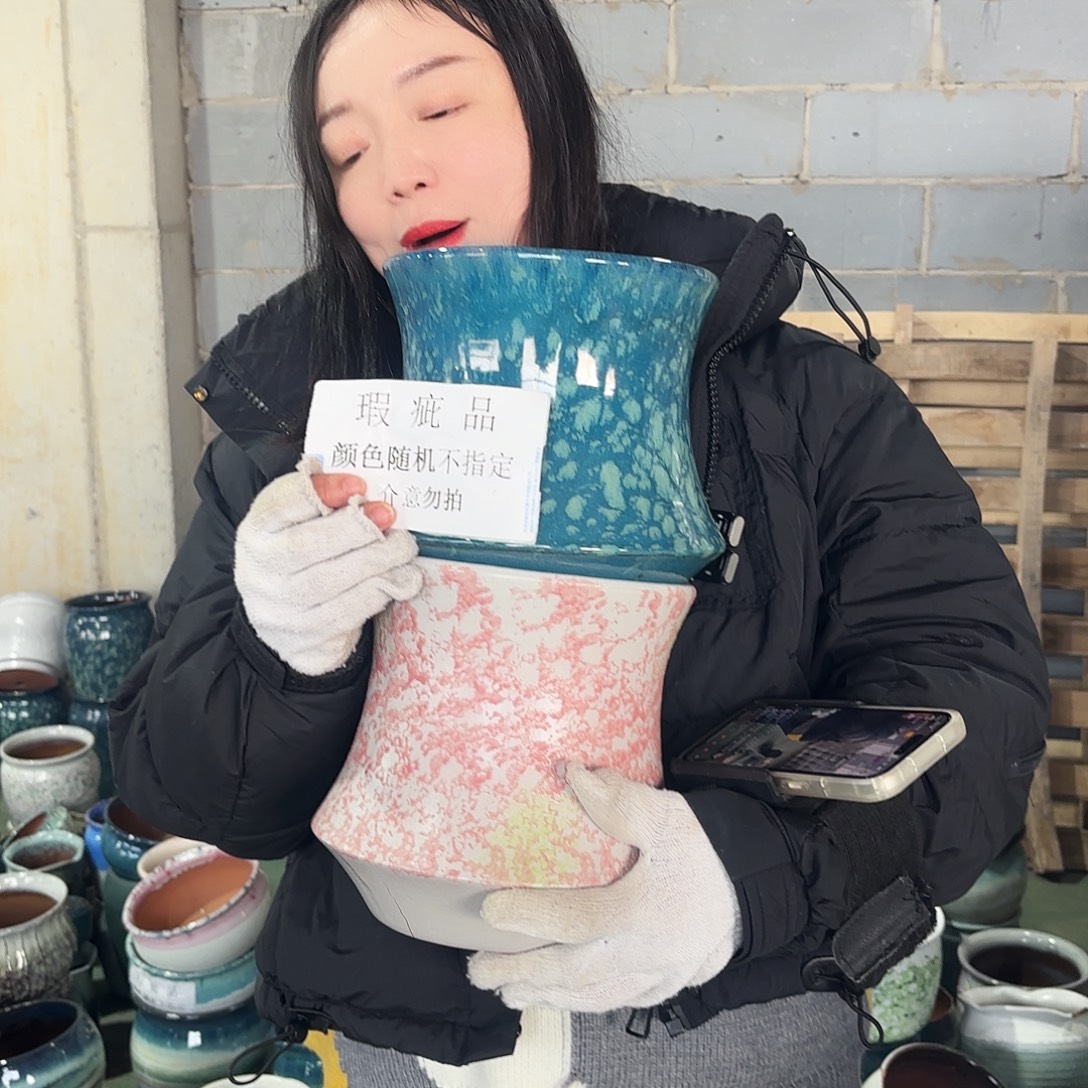 瑕疵两个高20/19红陶