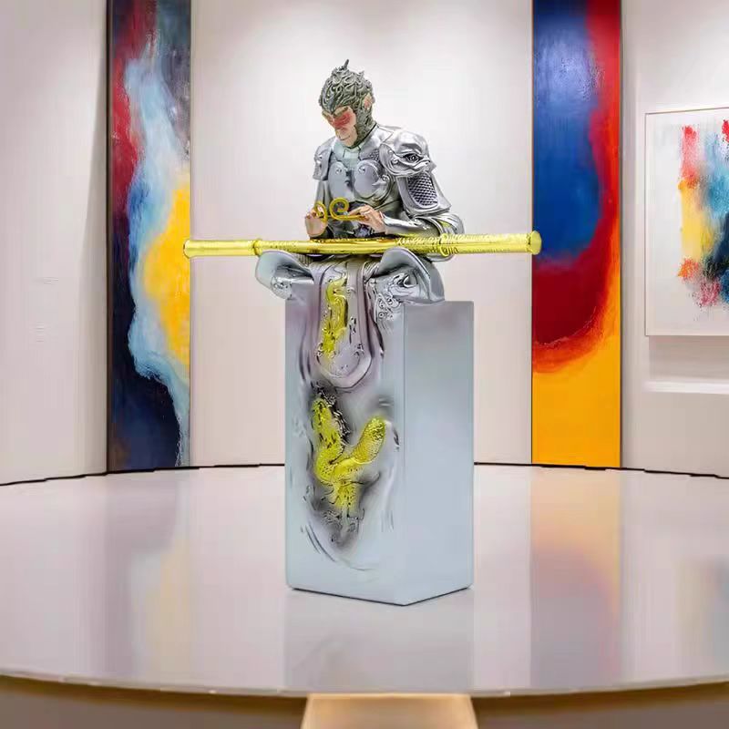 【XC-217】坐姿猴手办摆件