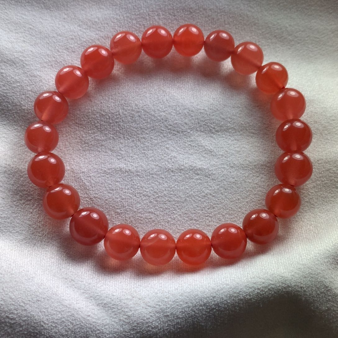 南红玛瑙卡8冰粉单圈未镶嵌