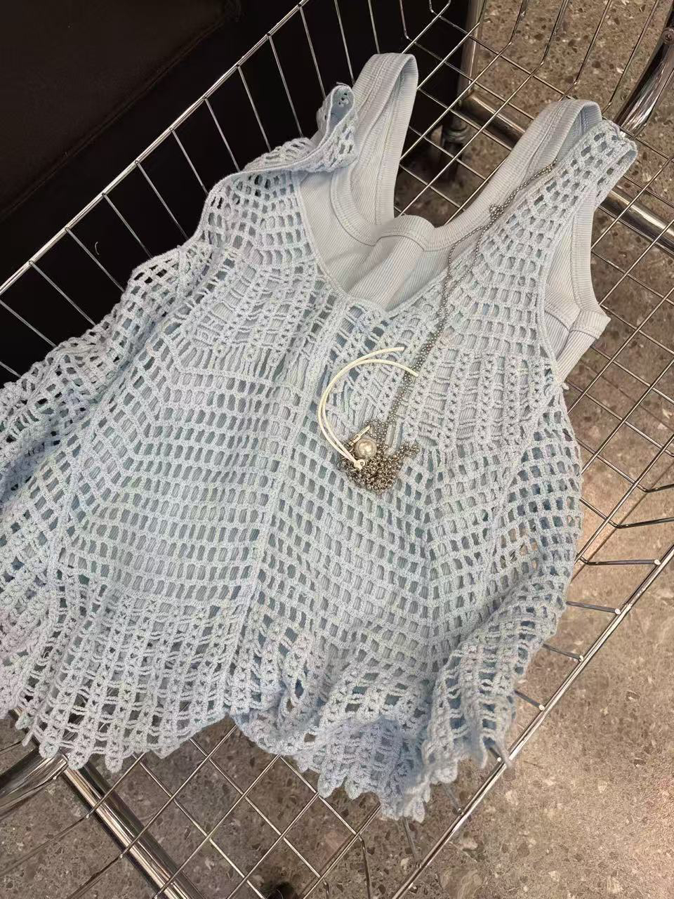 2025网红镂空透气显瘦两件套