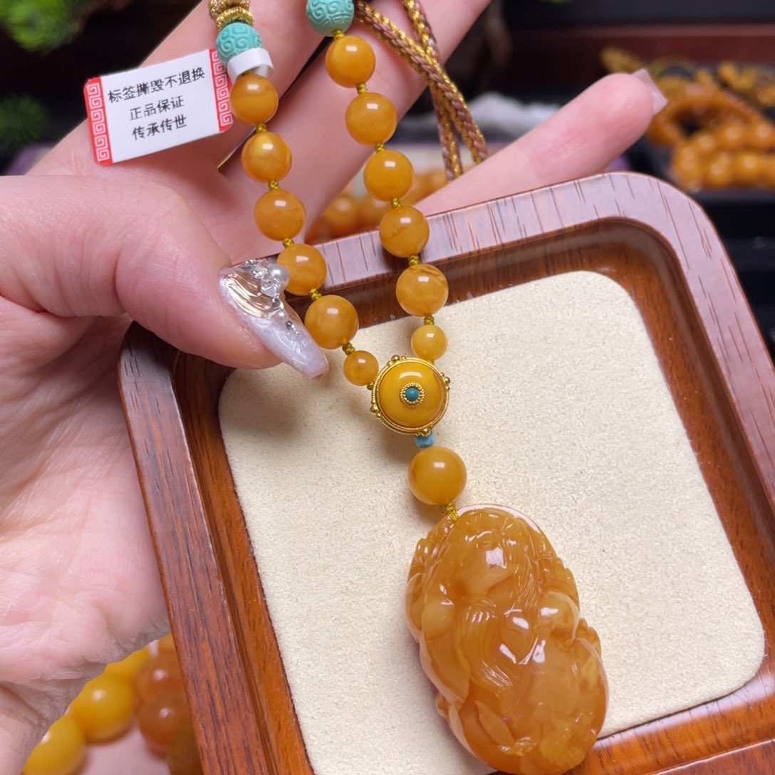 蜜蜡颈饰未镶嵌项链