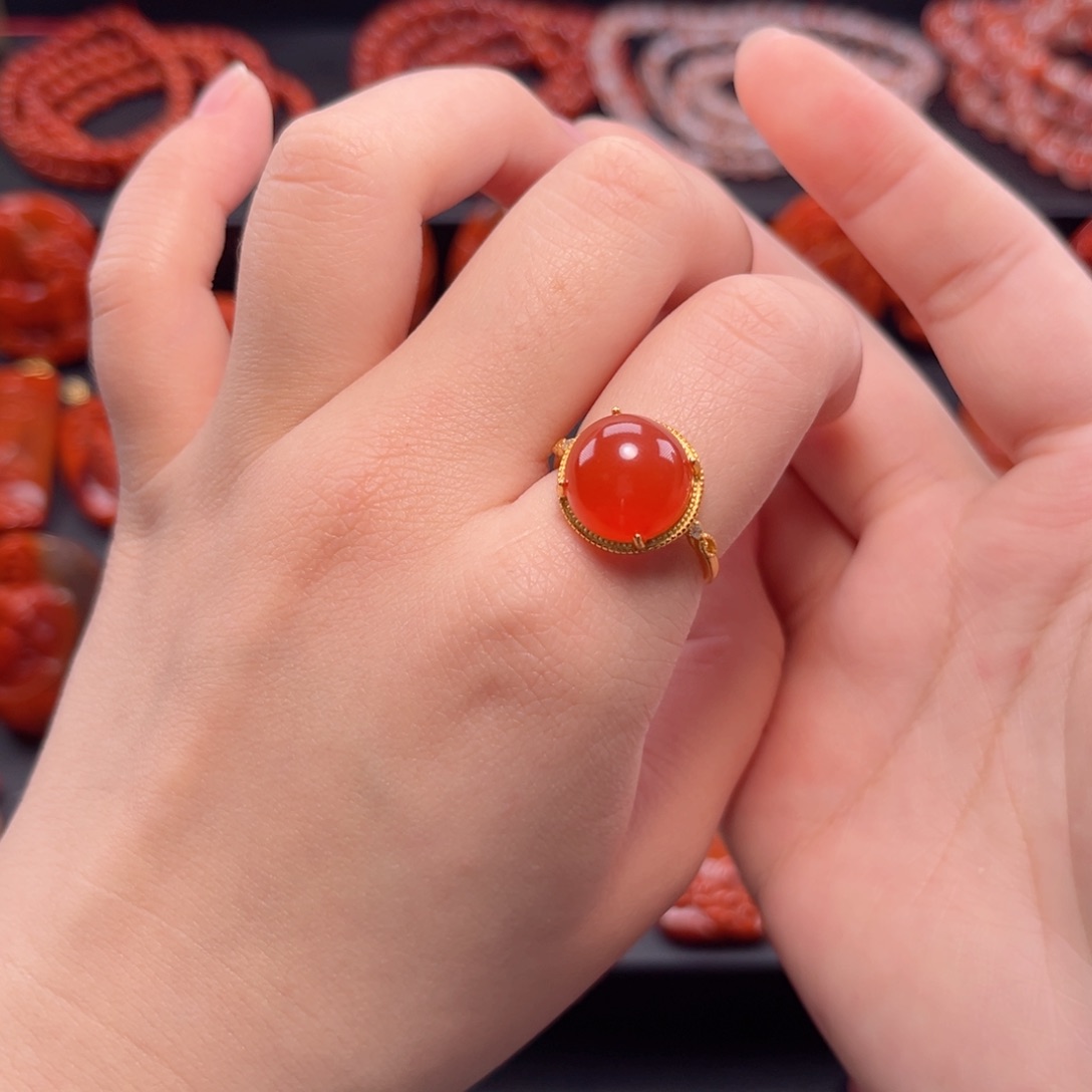 南红玛瑙南红银S925镶嵌