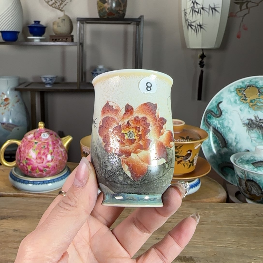 杯景德镇陶瓷柴烧多人