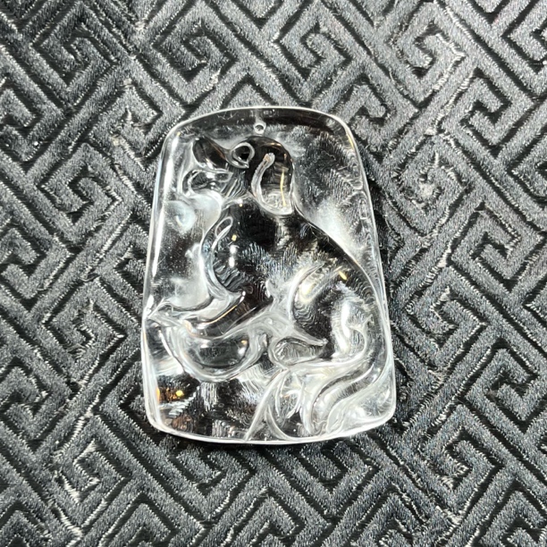 天然水晶白水晶生肖狗吊坠男女通用挂坠