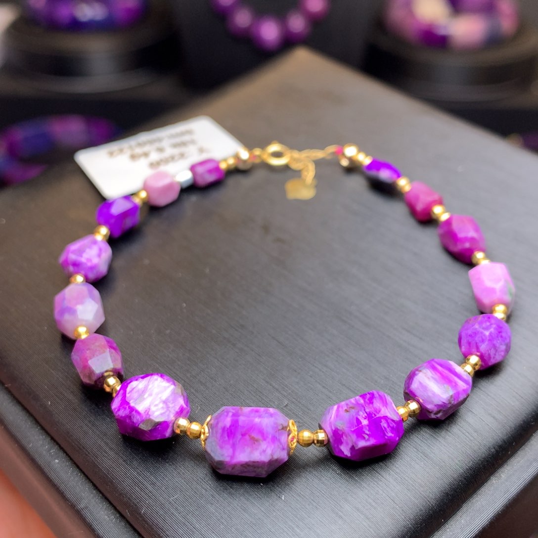 苏纪石（舒俱来）手链18K金镶嵌