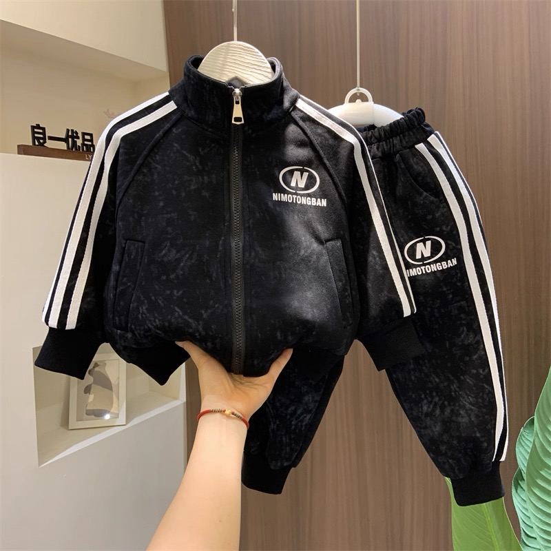 男童秋装套装酷帅服套装男孩春秋季两件套儿童装宝宝洋气休闲衣服