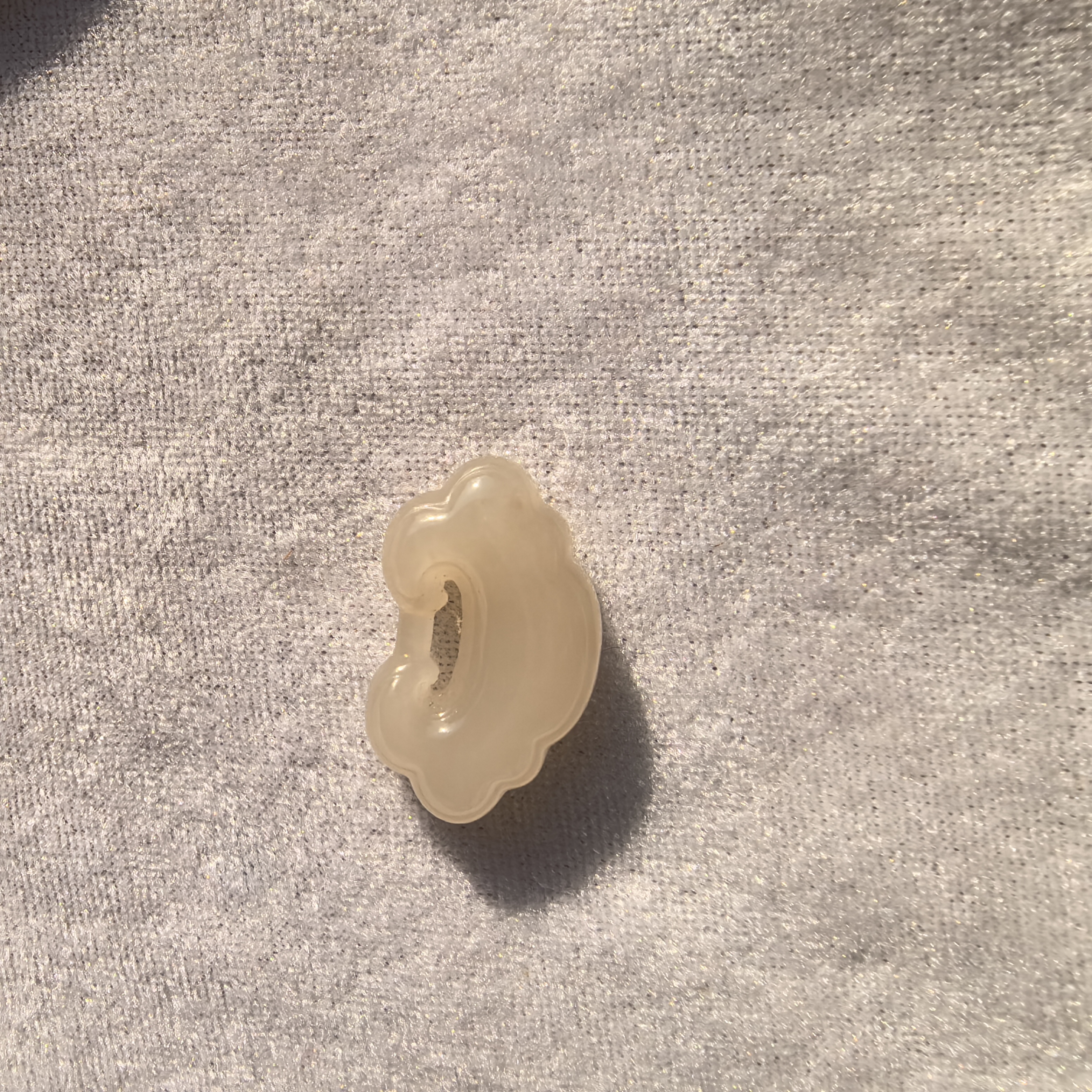 和田玉浓藕粉老熟粉，过眼过灯料尺寸30/18/9.3