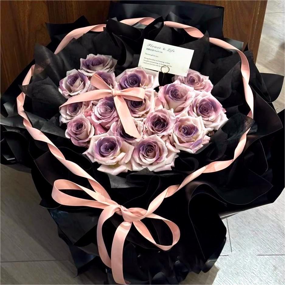 今晚月色很美-19朵乌梅子酱花束喷色花束鲜花束送女友送朋友生日礼物女士花店鲜花配送