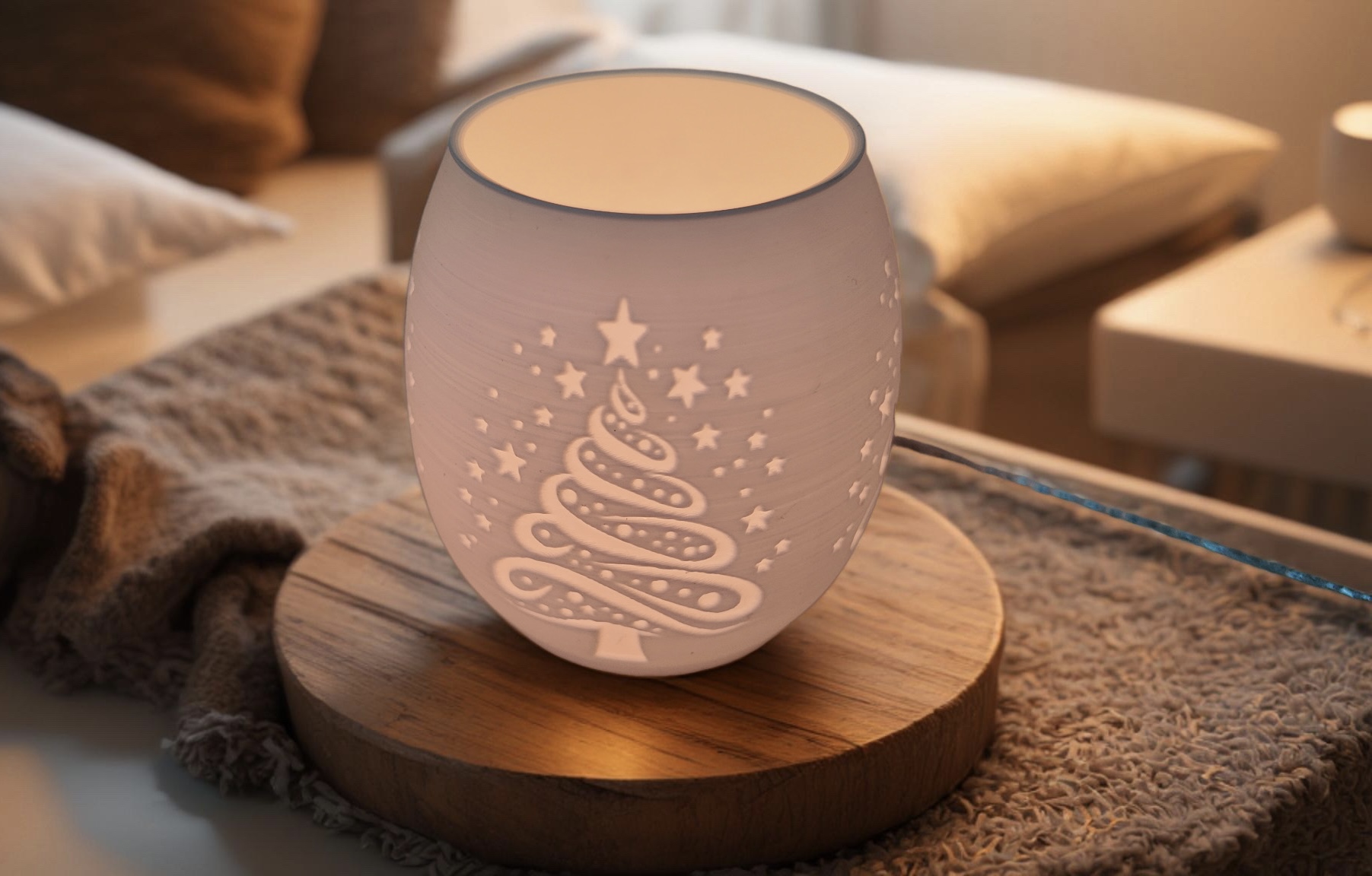 3D打印圣诞系列护眼灯罩房间暖气氛灯罩香薰灯罩创意灯具配件摆件