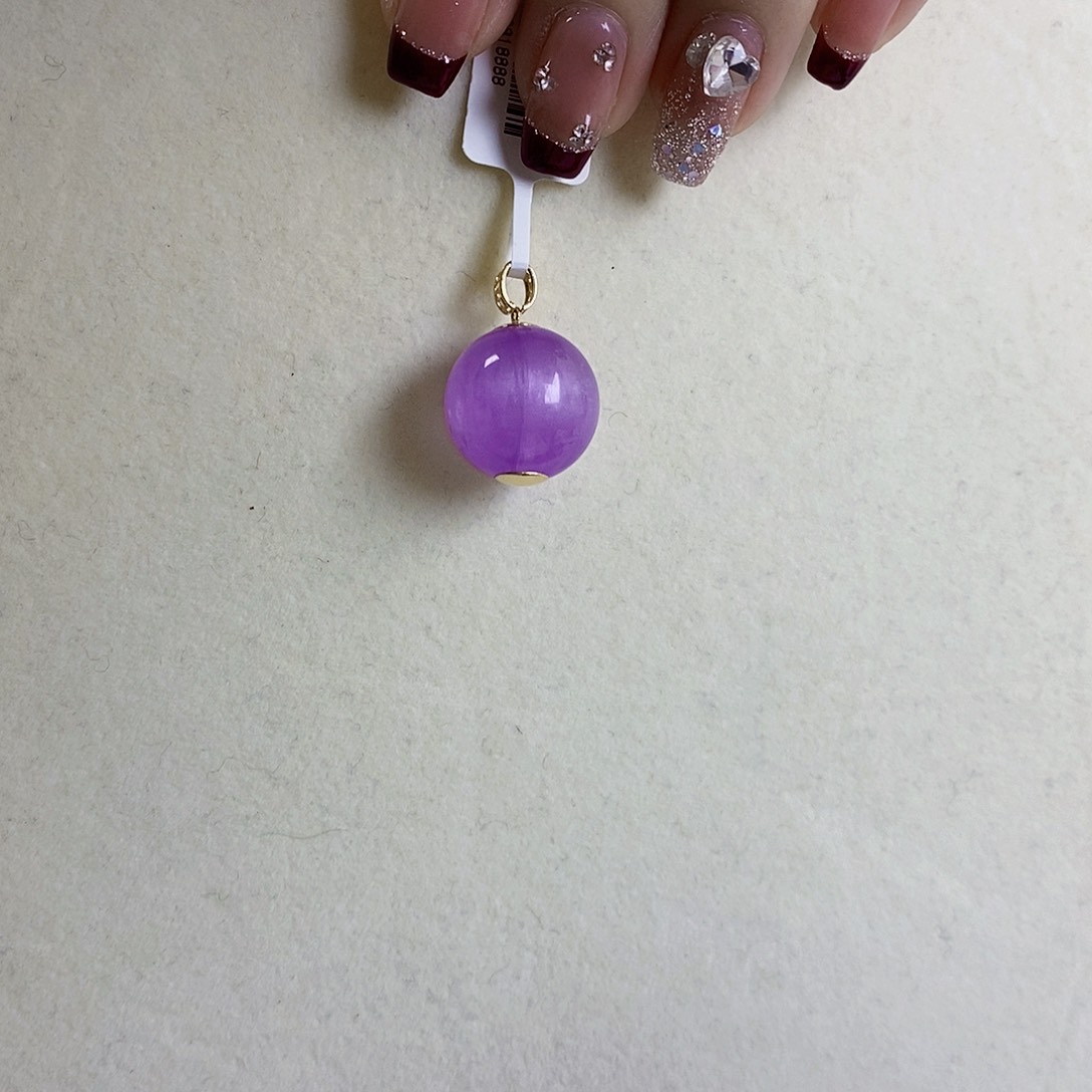 锂辉石18K紫锂辉高冰收藏级特级龙珠17+18K金镶嵌