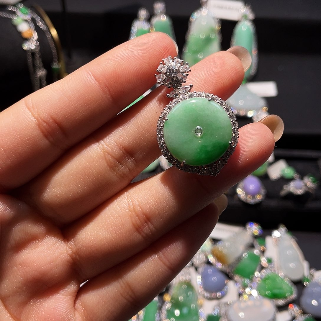 翡翠银S925镶嵌颈饰