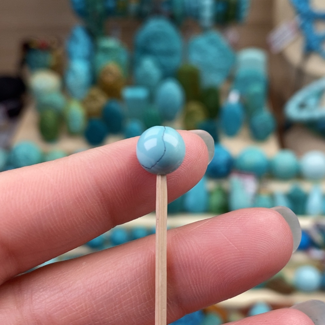 绿松石珠宝奇石未镶嵌8mm