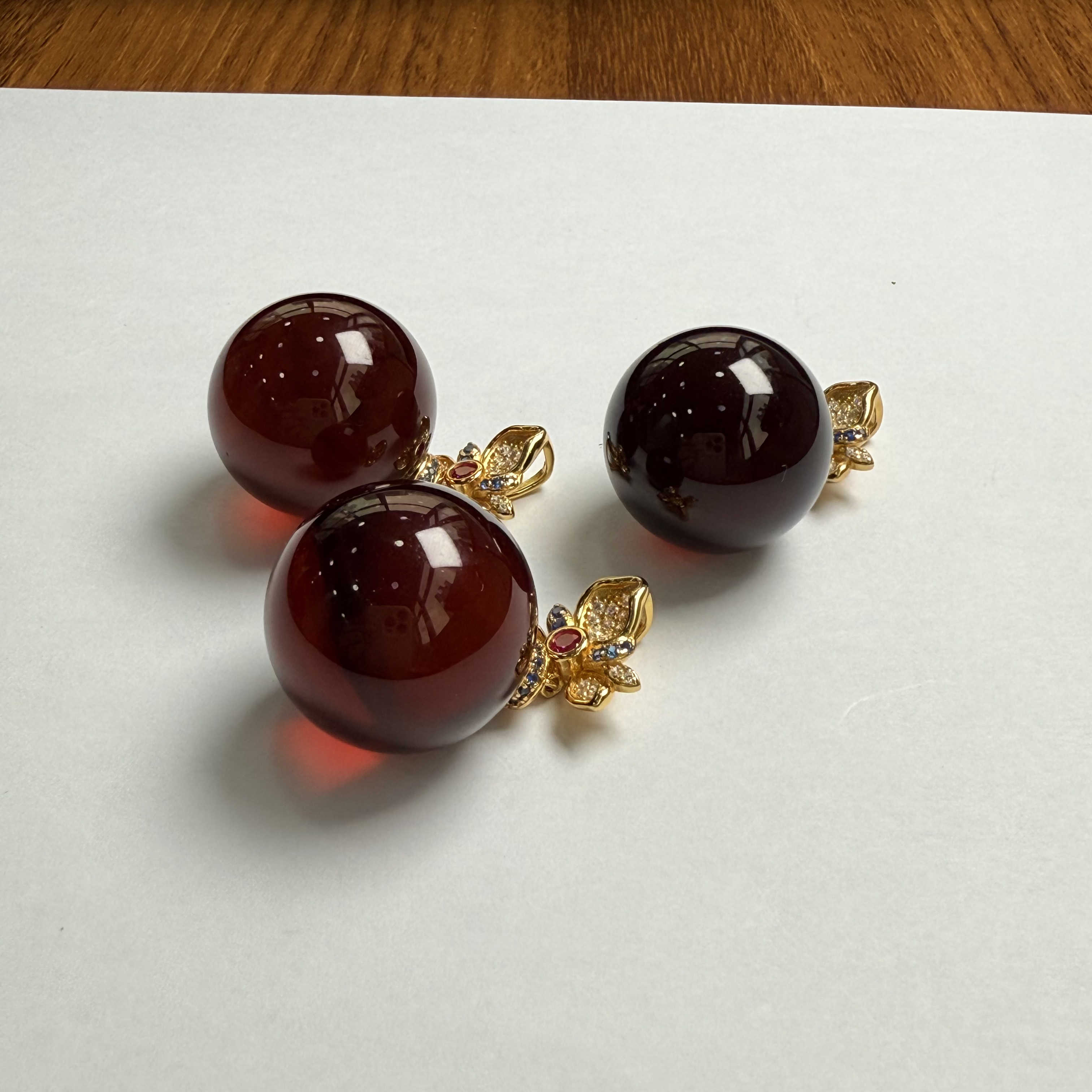 【小宝溯源】血珀圆珠吊坠 约20mm 多样性发一件 586XBXR