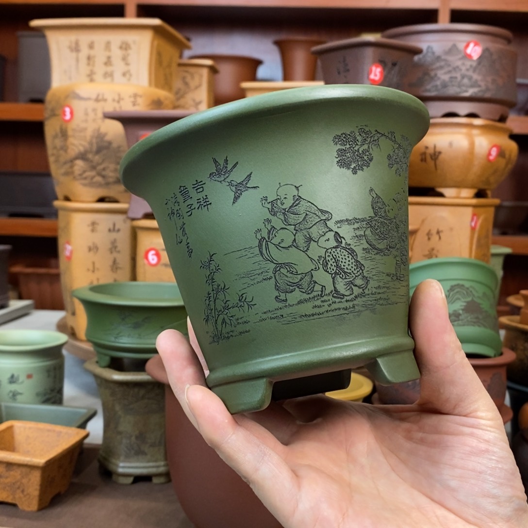 紫砂花盆盆景花盆小