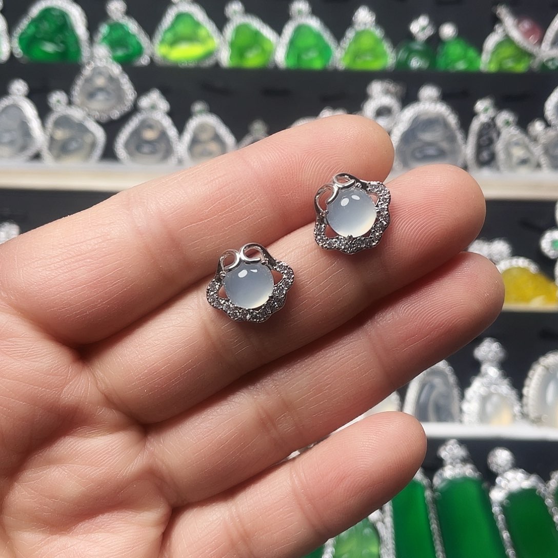 玛瑙/玉髓耳钉合金