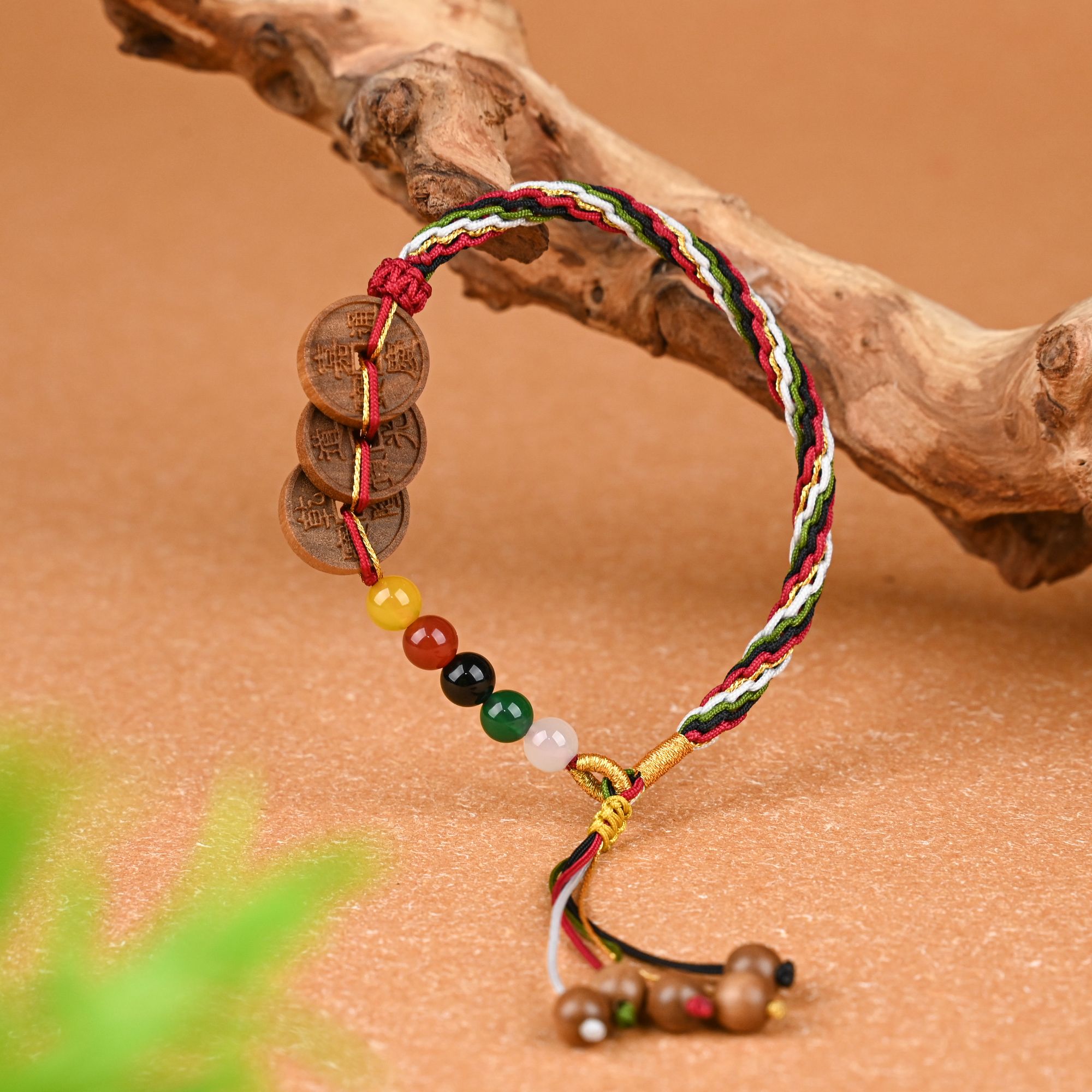 【乾·道·嘉】印度老山檀香铜钱国风手编绳手串