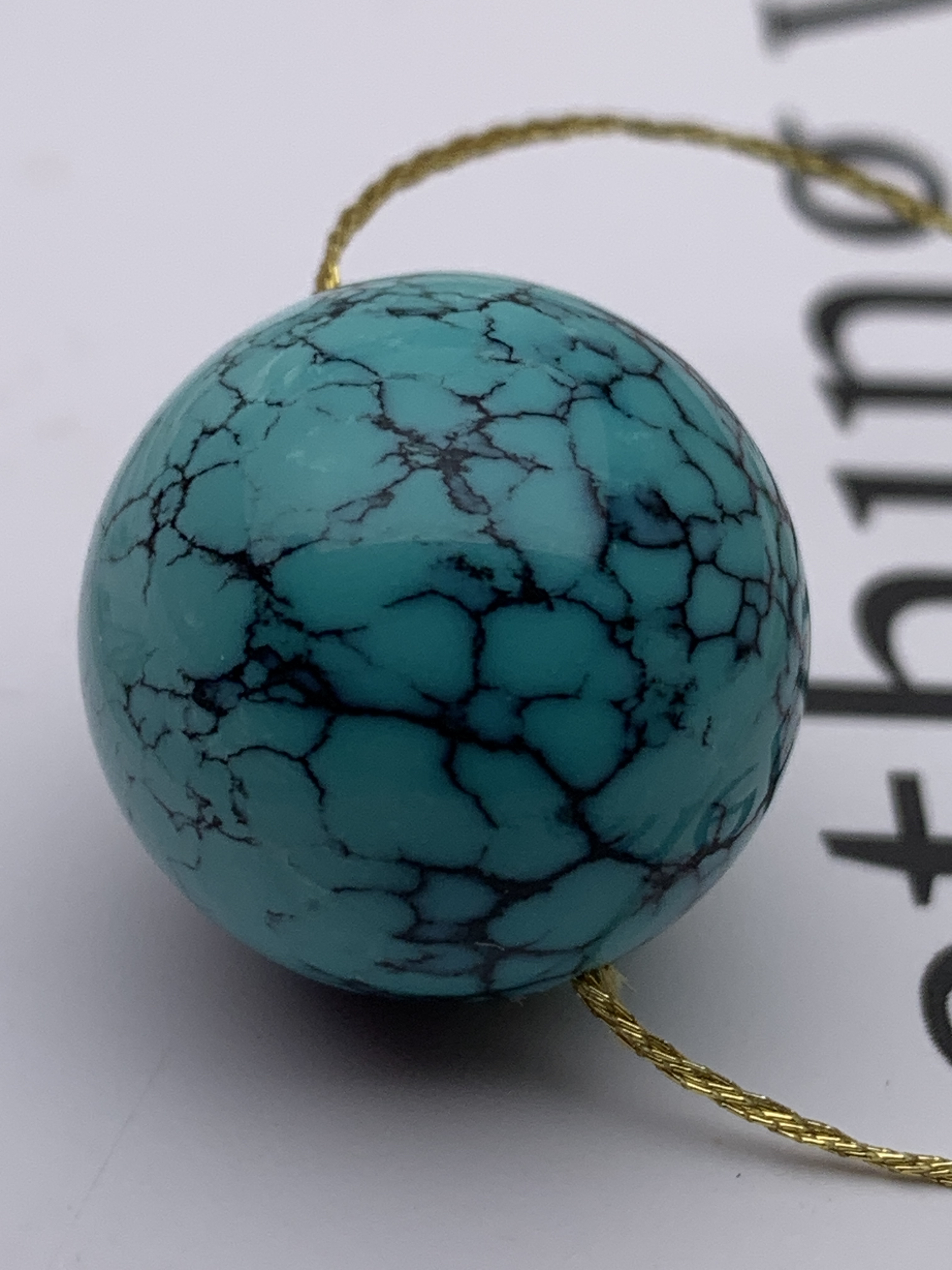 天然原矿网花圆珠，尺寸18.5m，重9.4g，网花均匀珠宝玉石文玩搭配