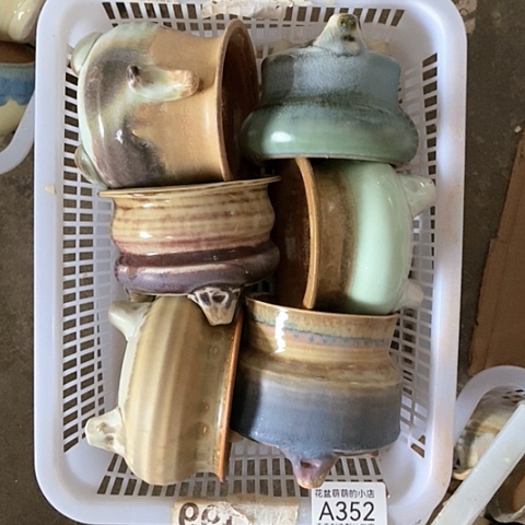 紫砂花盆352瑕疵品口径7到8左右