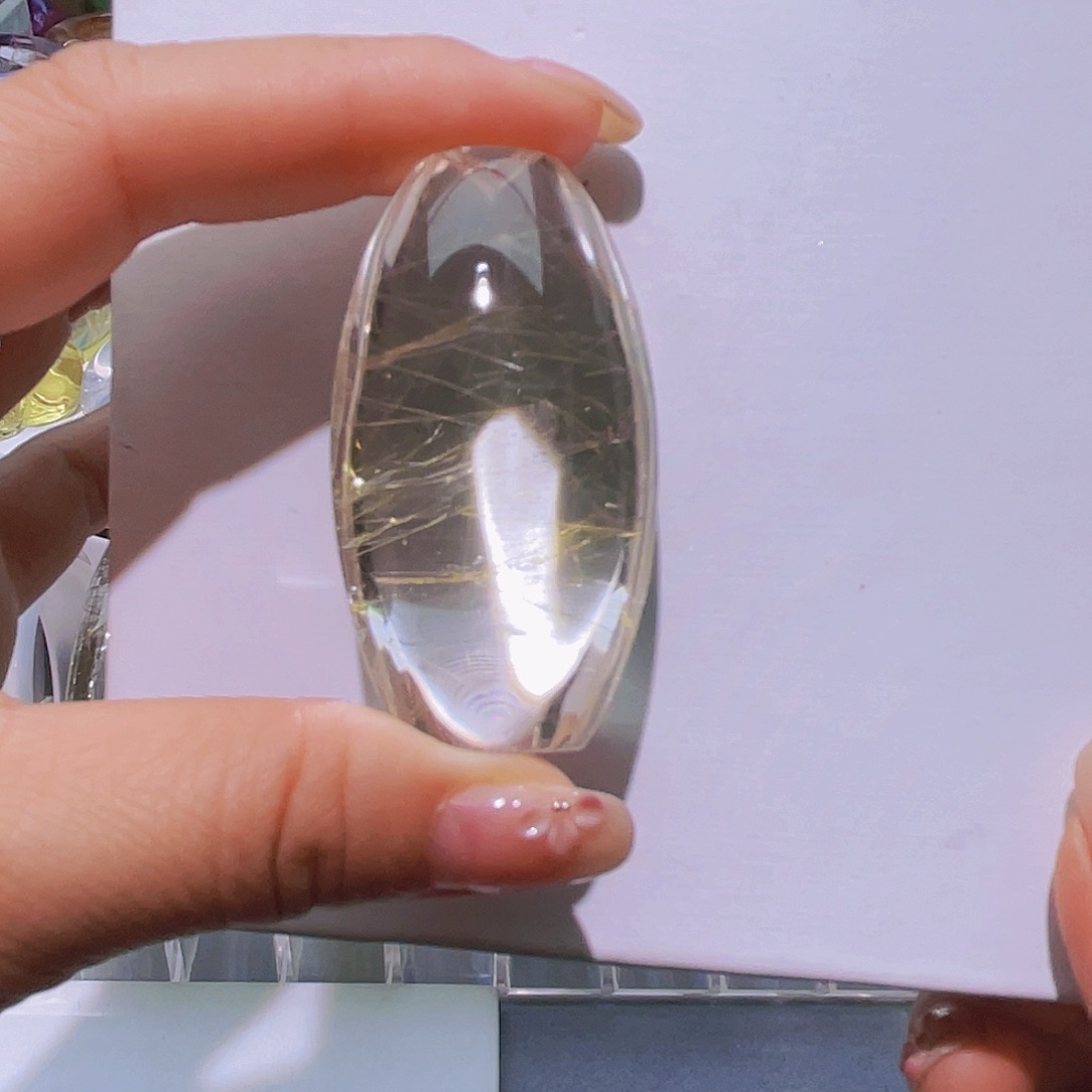 水晶颈饰未镶嵌天然水晶冰透体发晶吊坠