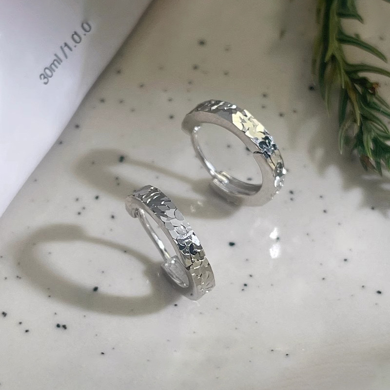 足银耳饰 S999纯银韩版小众碎冰冰耳扣女时尚简约不规则耳环耳饰