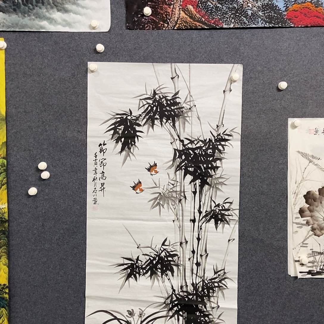 国画四尺竹子一副