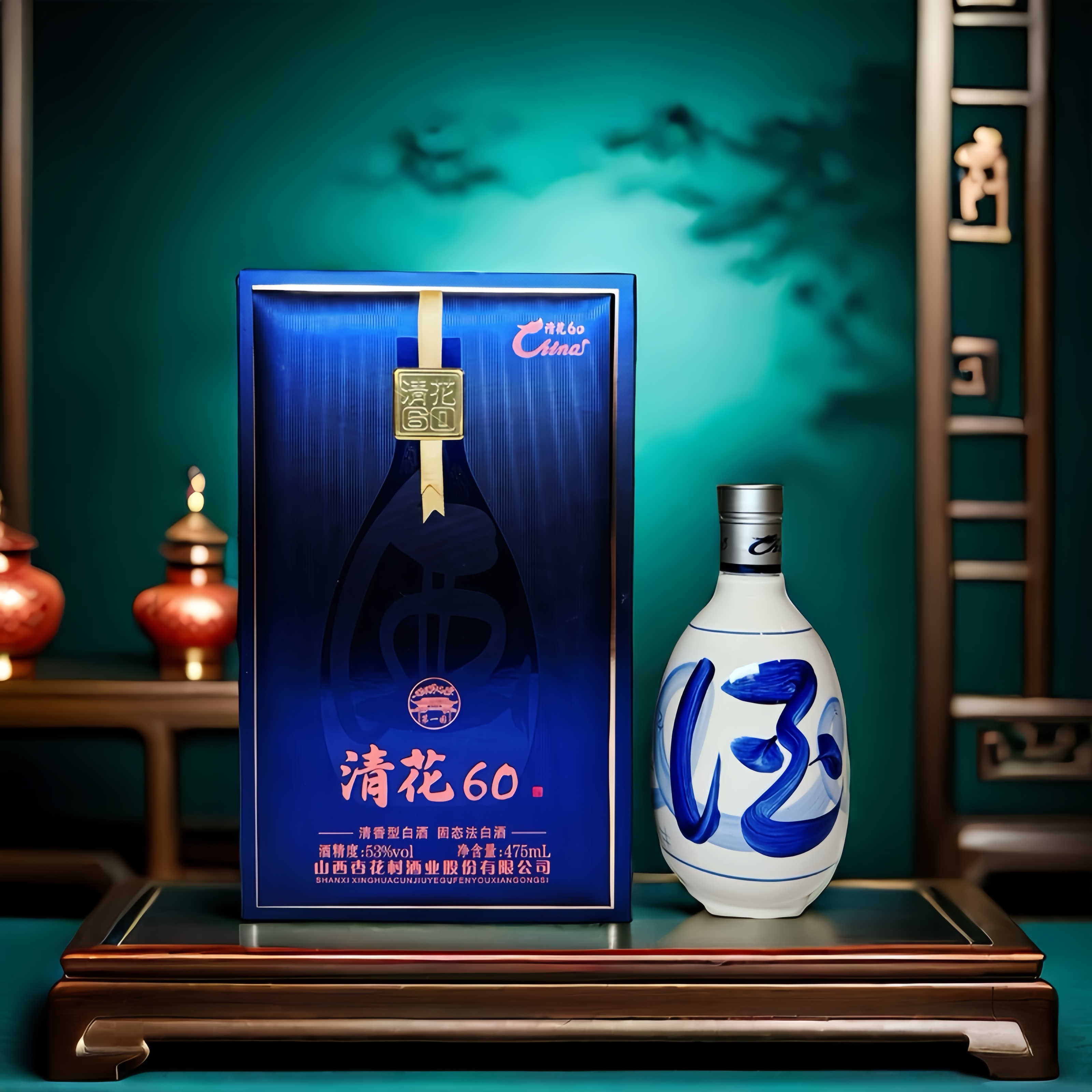 第一园百财【清花60】53度高档礼盒包装475ml*1瓶53%Vol