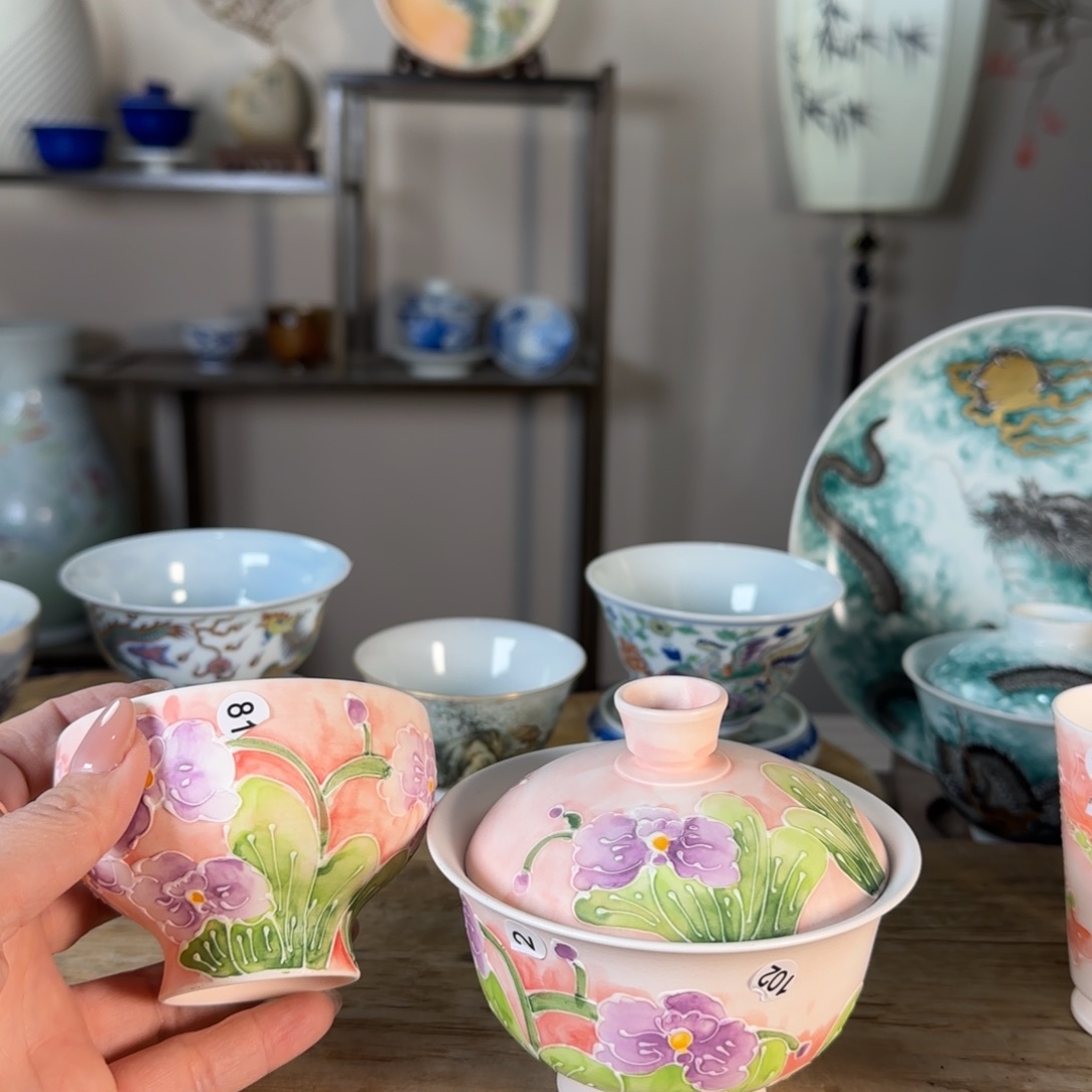 杯米*妈景德镇陶瓷柴烧多人