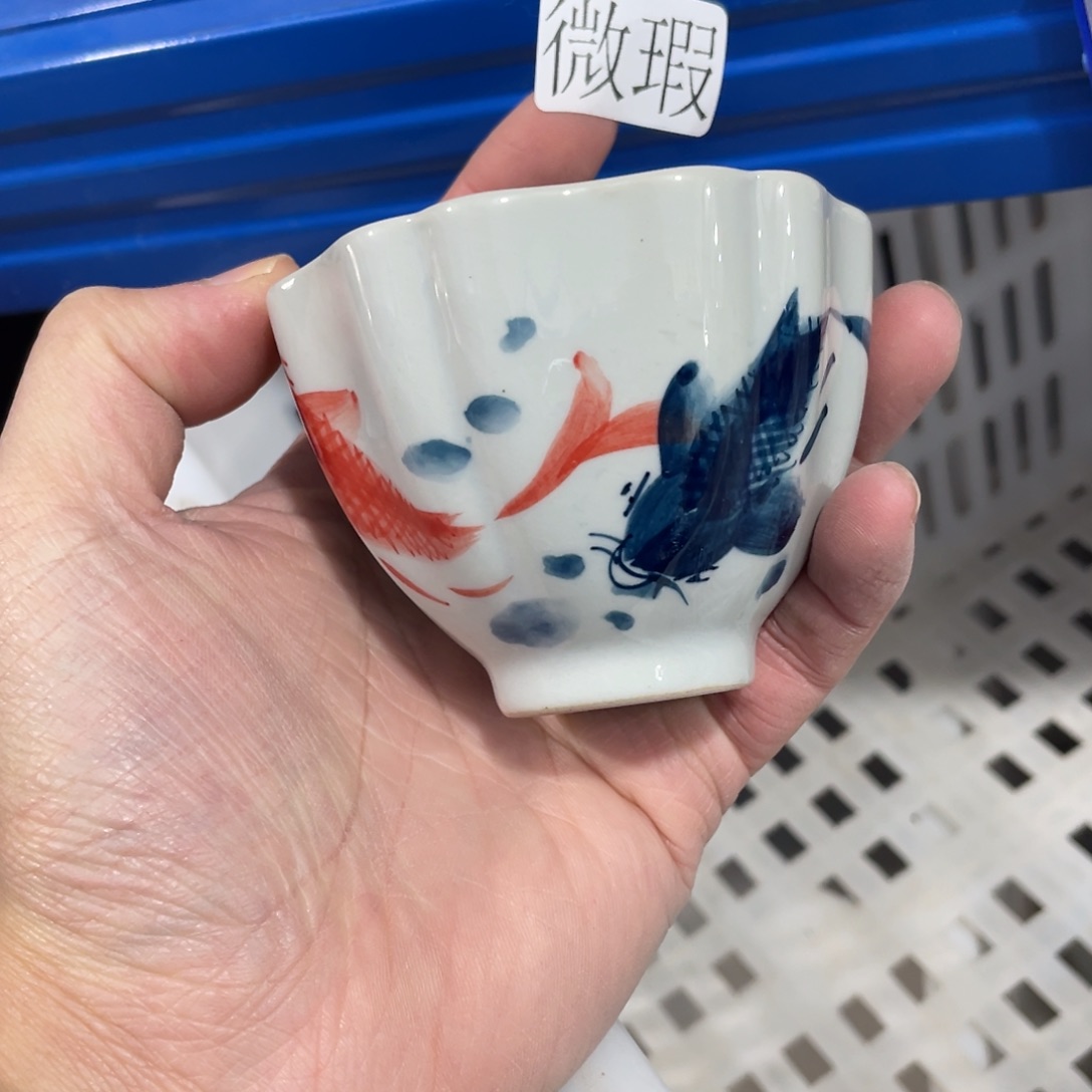 釉下手绘茶具微瑕