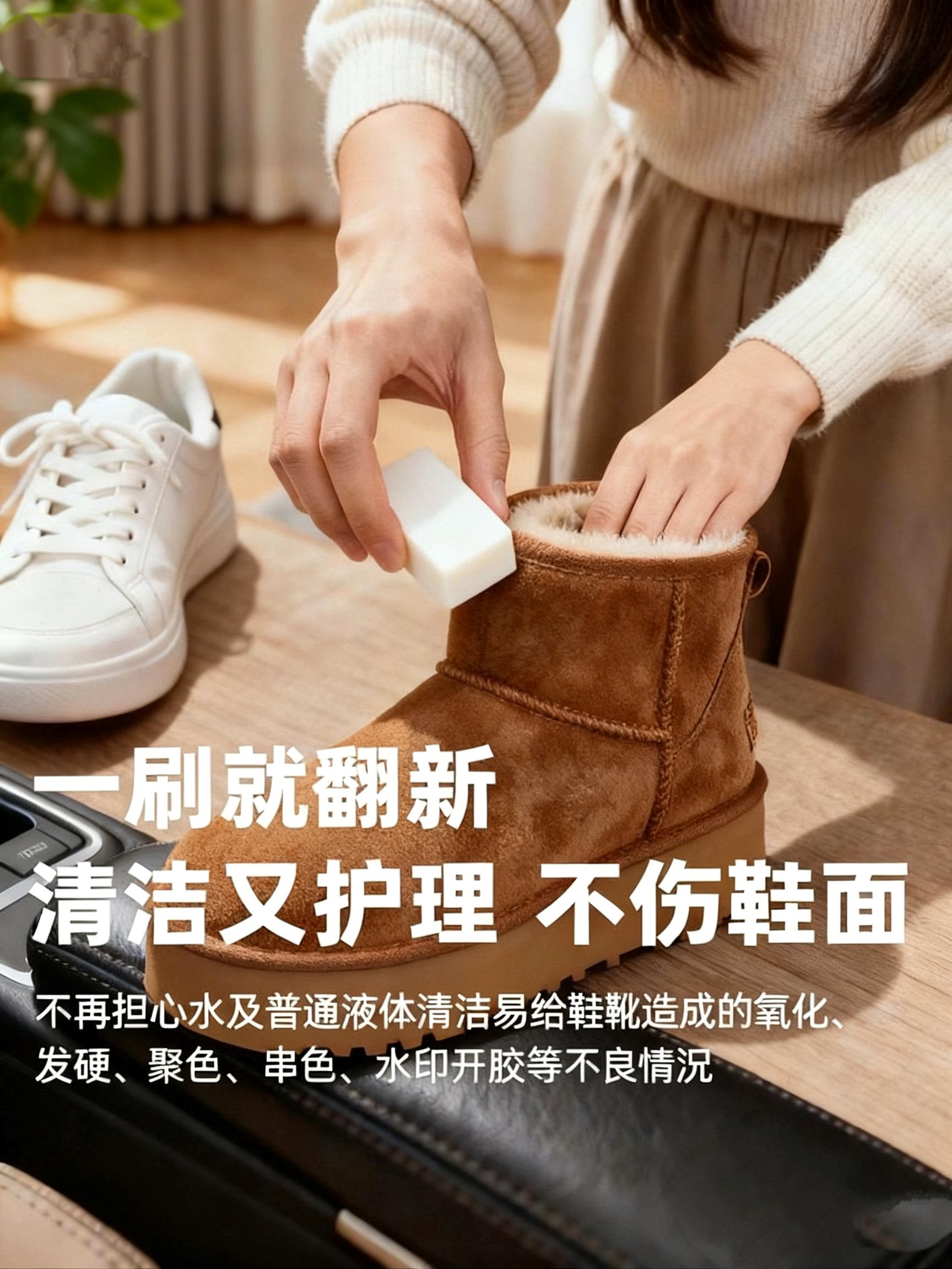 清洁护理橡皮擦冬季厚底时尚雪地靴保暖低帮鞋子轻便长筒短筒短靴