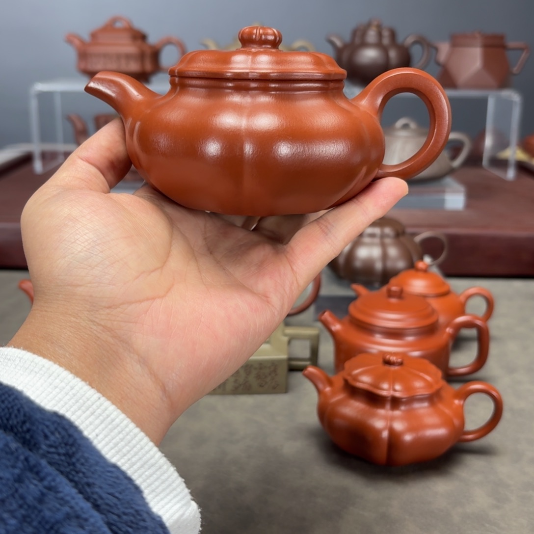 唯***易茶壶紫砂葵仿古250CC朱泥