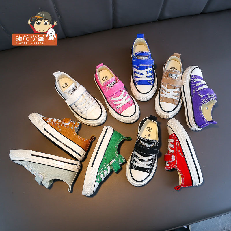 【DT1985】儿童帆布鞋透气魔术贴男女童百搭款春夏秋韩版潮