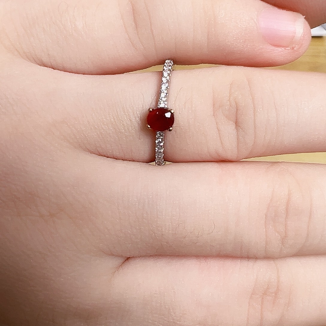 红宝石戒指银S925镶嵌大****&