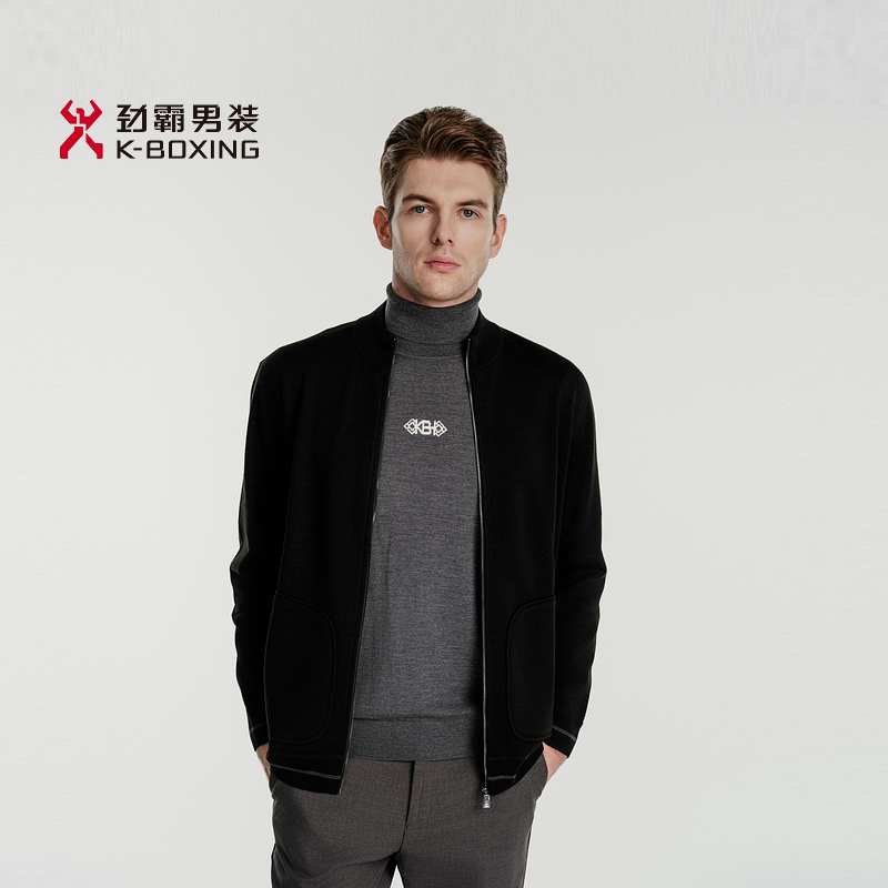 【新派简约】劲霸男装春季男士保暖夹克毛衫|NYXE3533