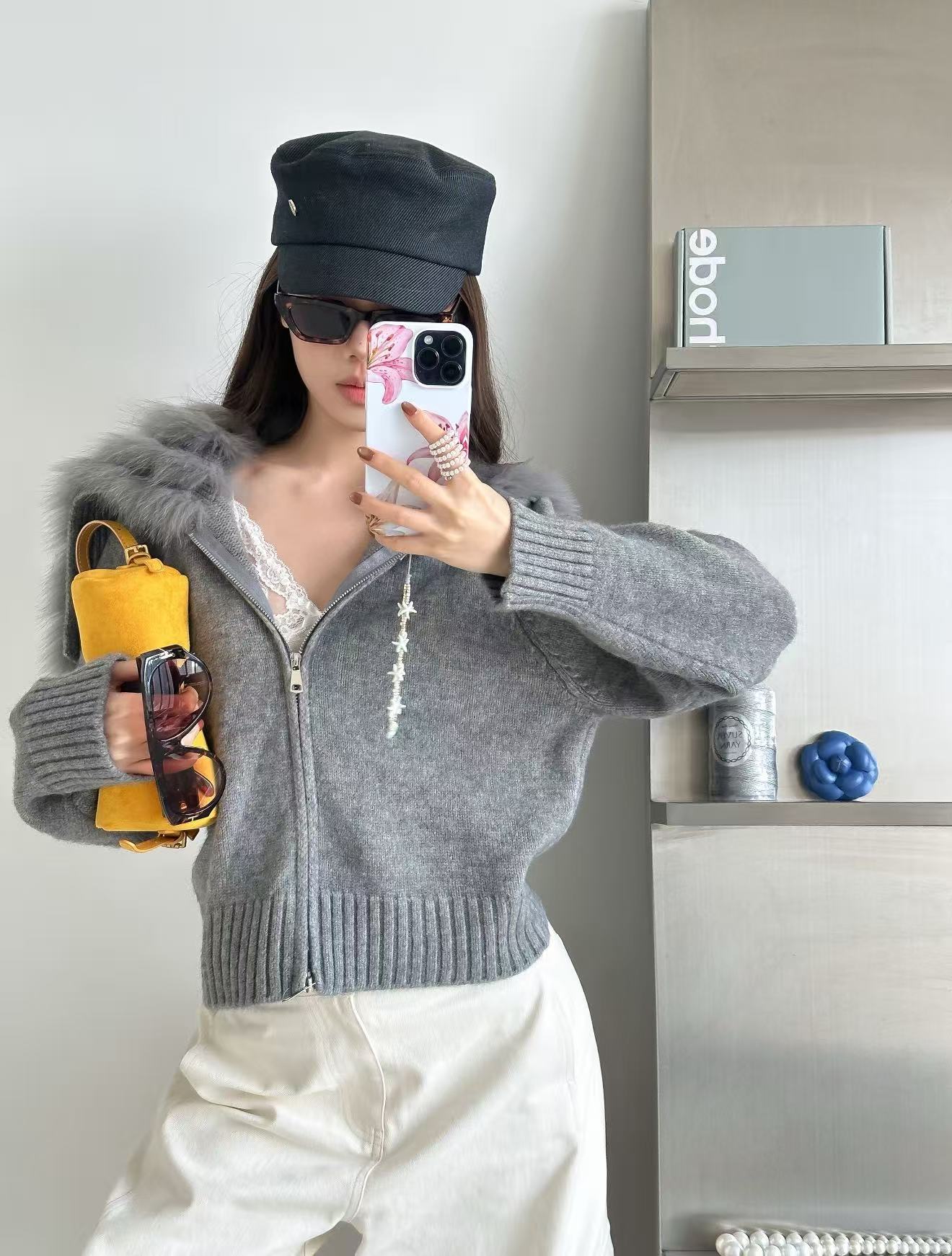 咩咩家【55~199】连帽不褪色秋季薄款针织毛针织衫时尚针织衫开衫