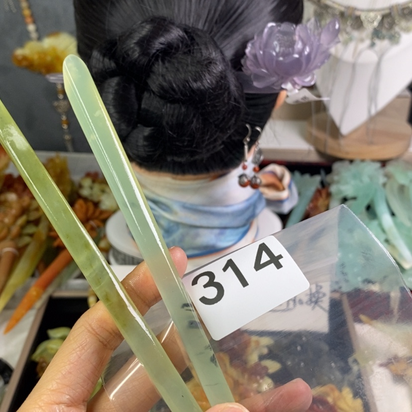 【闪购商品】岫玉发饰未镶嵌胖*嘟