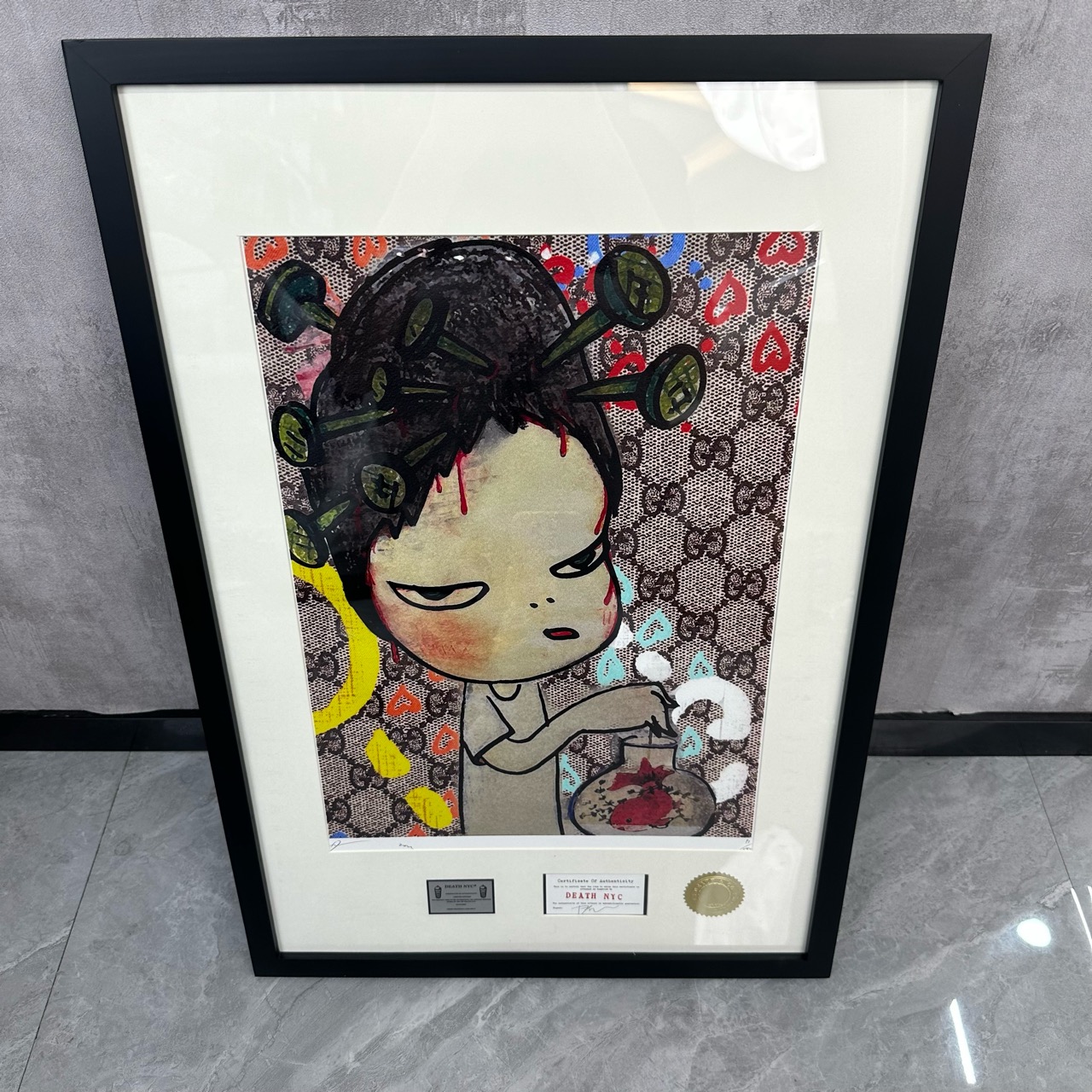 全新未使用 YSL/圣罗兰  Death Nyc 奈良美智 潮流版画 91/100