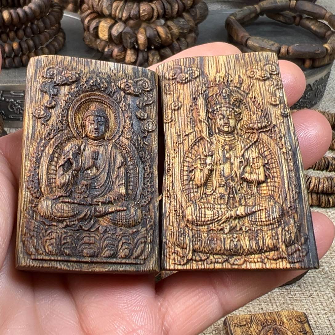 沉香吊坠放**麻奇楠吊坠2个