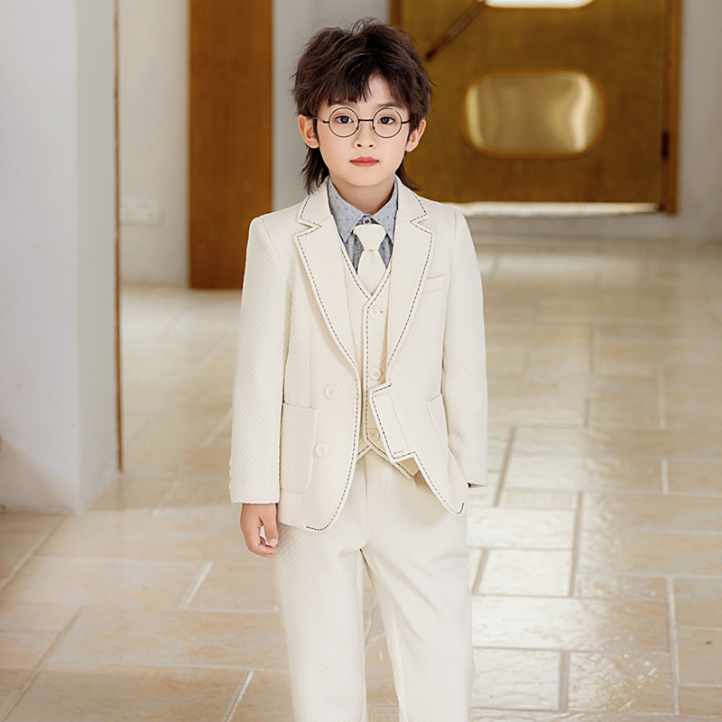 儿童西装套装英伦帅气花童礼服男童演讲主持钢琴演出服男孩西服