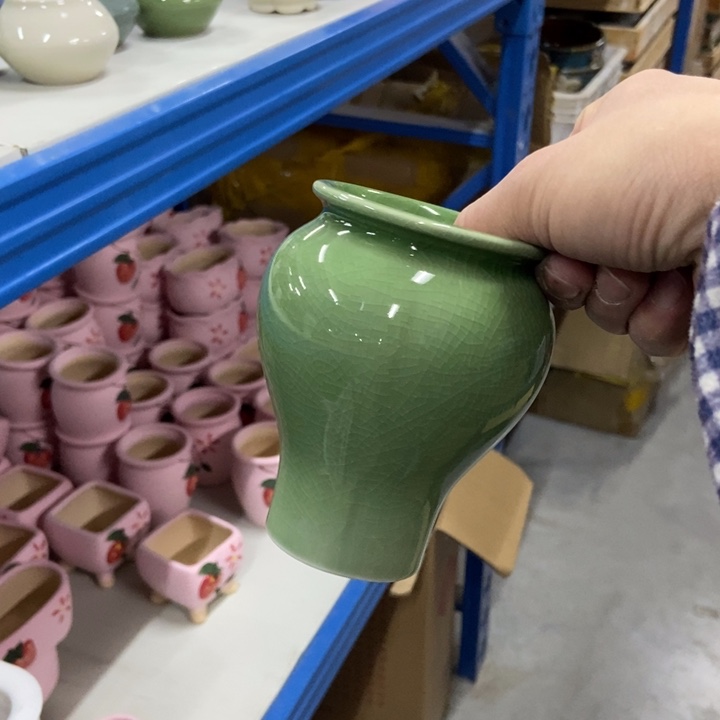 陶瓷花盆单场满9.9发7.5*11